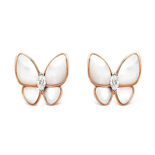 [LuxJewelry]BUTTERFLY MOP DIAMOND EARRINGS