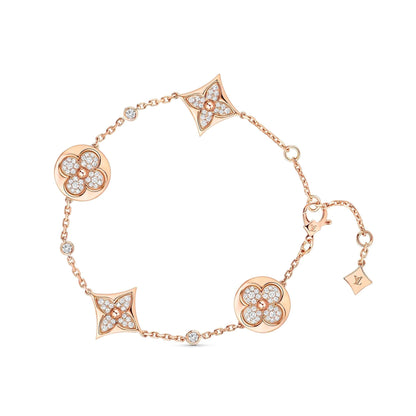 [LuxJewelry]STAR AND SUN 4 MOTIFS GOLD DIAMONDS BRACELET