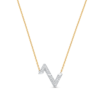 [LuxJewelry]VOLT SILVER DIAMOND PEDANT NECKLACE