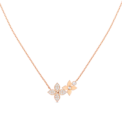 [LuxJewelry]STAR BLOSSOM NECKLACE PINK GOLD DIAMONDS