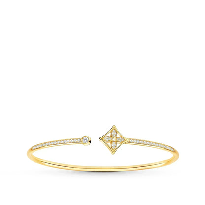 [LuxJewelry]IDYLLE GOLD OPEN BRACELET DIAMOND PAVED
