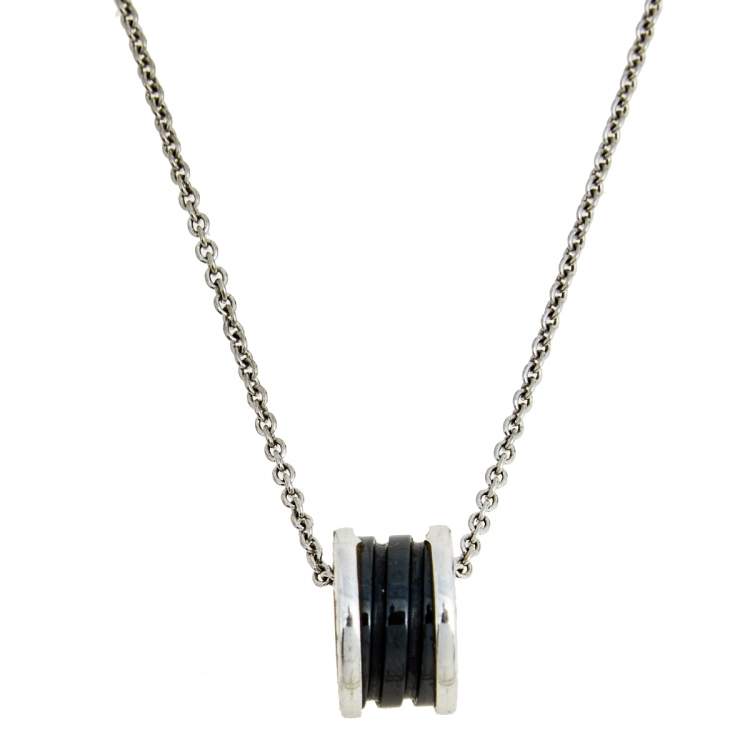 [LuxJewelry]ZERO 1 BLACK CERAMIC SILVER NECKLACE
