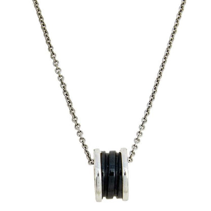 [LuxJewelry]ZERO 1 BLACK CERAMIC SILVER NECKLACE