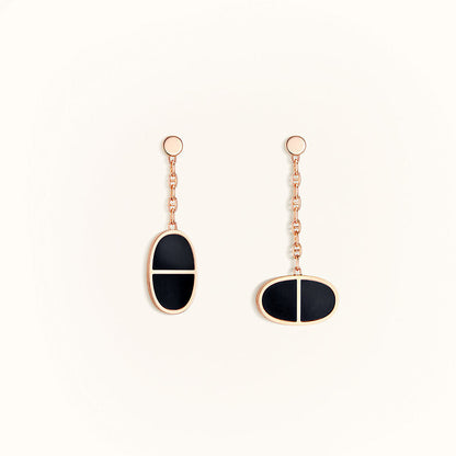 [LuxJewelry]CHAINE VERSO BLACK CERAMIC EARRINGS