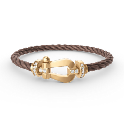 [LuxJewelry]FORCE LARGE HORSESHOE HALF DIAMOND BRACELET GOLD