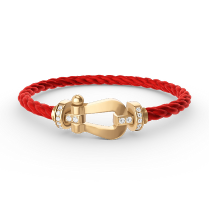 [LuxJewelry]FORCE LARGE HORSESHOE HALF DIAMOND BRACELET GOLD