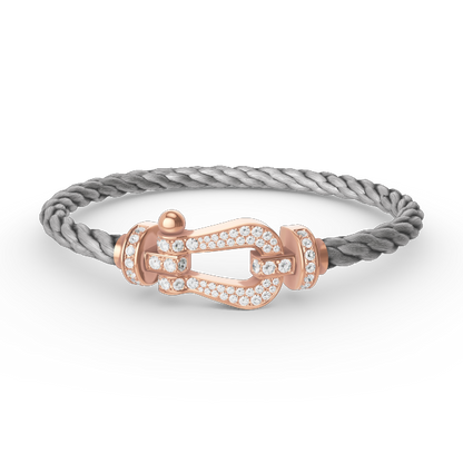 [LuxJewelry]FORCE LARGE HORSESHOE FULL DIAMOND BRACELET ROSE GOLD