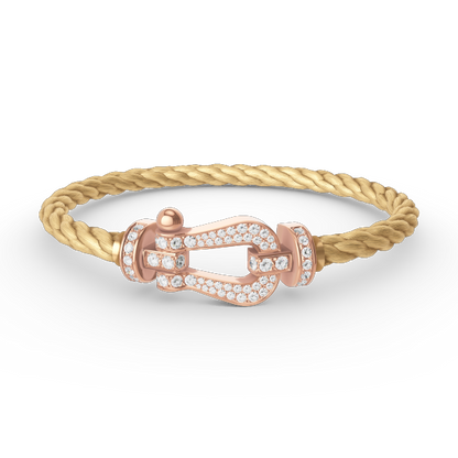[LuxJewelry]FORCE LARGE HORSESHOE FULL DIAMOND BRACELET ROSE GOLD