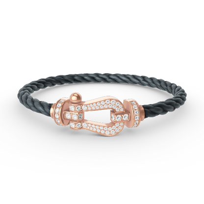 [LuxJewelry]FORCE LARGE HORSESHOE FULL DIAMOND BRACELET ROSE GOLD