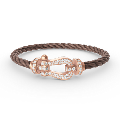 [LuxJewelry]FORCE LARGE HORSESHOE FULL DIAMOND BRACELET ROSE GOLD