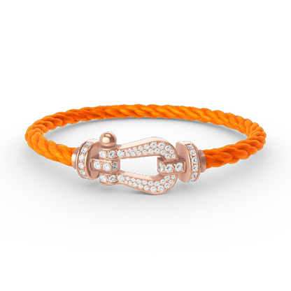 [LuxJewelry]FORCE LARGE HORSESHOE FULL DIAMOND BRACELET ROSE GOLD
