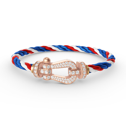 [LuxJewelry]FORCE LARGE HORSESHOE FULL DIAMOND BRACELET ROSE GOLD