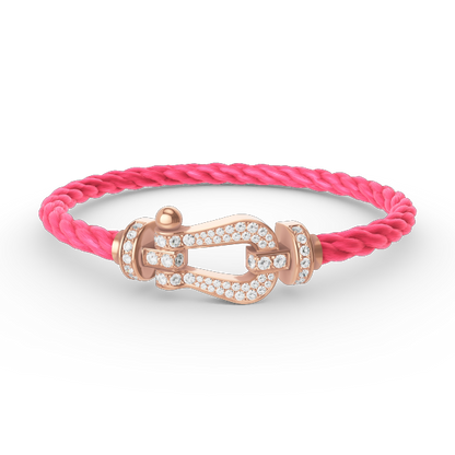 [LuxJewelry]FORCE LARGE HORSESHOE FULL DIAMOND BRACELET ROSE GOLD