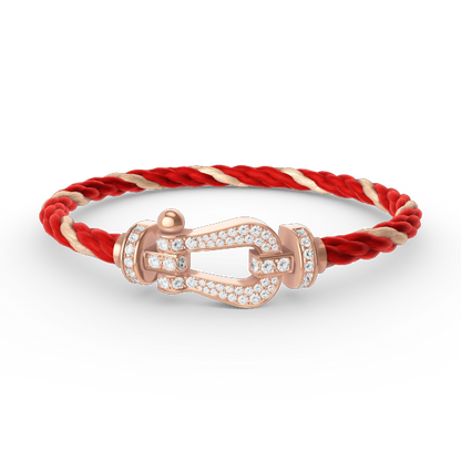 [LuxJewelry]FORCE LARGE HORSESHOE FULL DIAMOND BRACELET ROSE GOLD