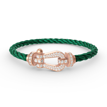 [LuxJewelry]FORCE LARGE HORSESHOE FULL DIAMOND BRACELET ROSE GOLD