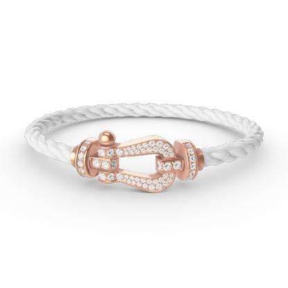 [LuxJewelry]FORCE LARGE HORSESHOE FULL DIAMOND BRACELET ROSE GOLD