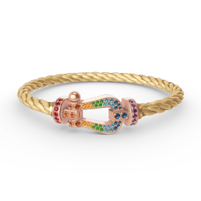 [LuxJewelry]FORCE LARGE HORSESHOE  COLORED DIAMOND BRACELET ROSE GOLD