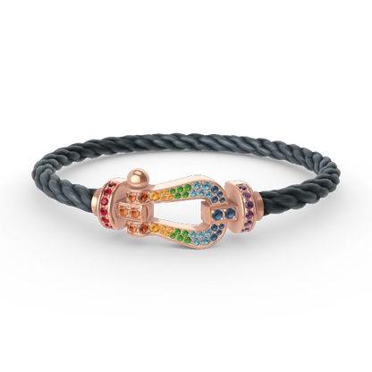 [LuxJewelry]FORCE LARGE HORSESHOE  COLORED DIAMOND BRACELET ROSE GOLD