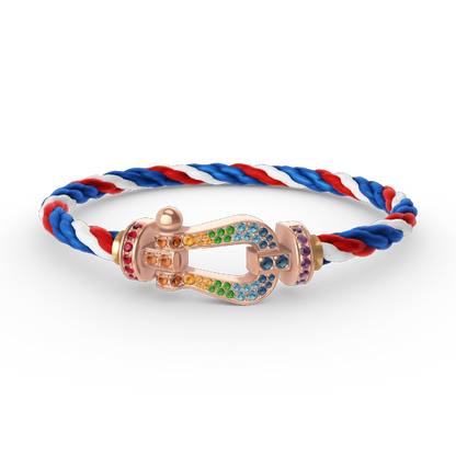 [LuxJewelry]FORCE LARGE HORSESHOE  COLORED DIAMOND BRACELET ROSE GOLD