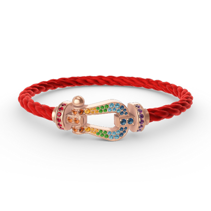 [LuxJewelry]FORCE LARGE HORSESHOE  COLORED DIAMOND BRACELET ROSE GOLD