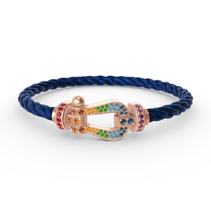 [LuxJewelry]FORCE LARGE HORSESHOE  COLORED DIAMOND BRACELET ROSE GOLD