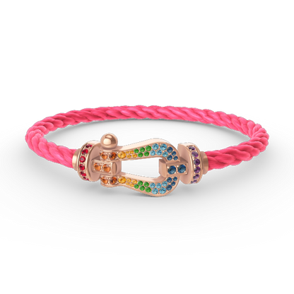 [LuxJewelry]FORCE LARGE HORSESHOE  COLORED DIAMOND BRACELET ROSE GOLD
