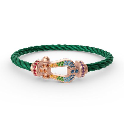 [LuxJewelry]FORCE LARGE HORSESHOE  COLORED DIAMOND BRACELET ROSE GOLD