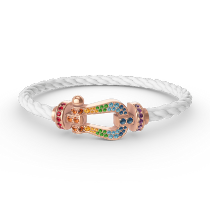 [LuxJewelry]FORCE LARGE HORSESHOE  COLORED DIAMOND BRACELET ROSE GOLD
