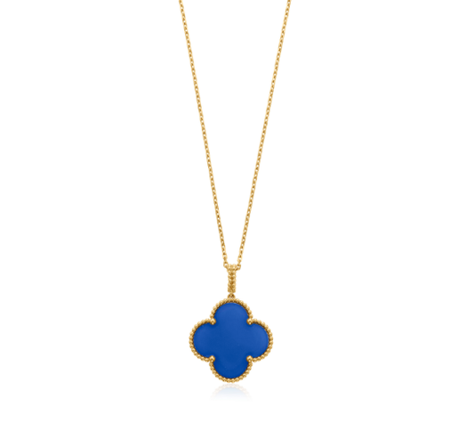 [LuxJewelry]CLOVER 25MM NECKLACE TURQUOISE ROSE GOLD