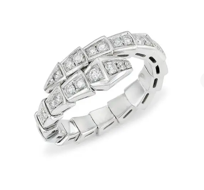 [LuxJewelry]SERPENTI RING SILVER DIAMOND PAVED 4MM