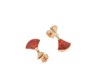 [LuxJewelry]DREAM Carnelian PINK GOLD EARRINGS