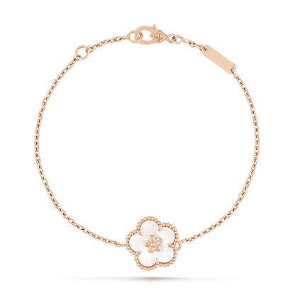 [LuxJewelry]LUCKY WHITE MOP PLUM BLOSSOM  BRACELET