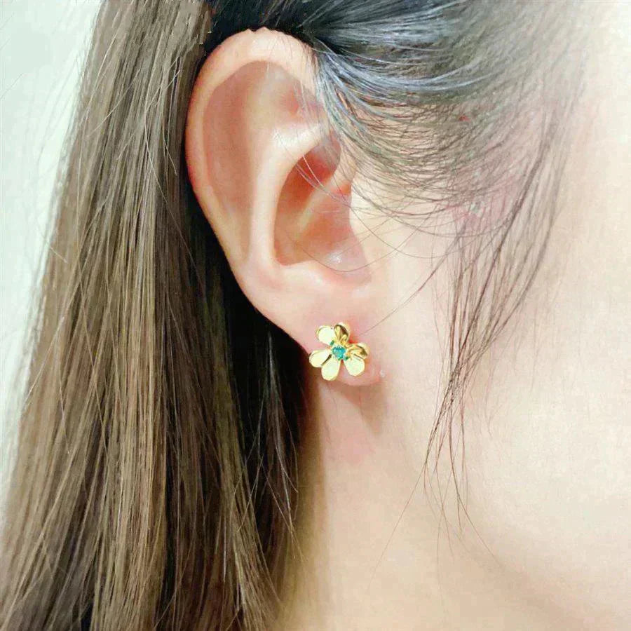 [LuxJewelry]FRIVOLE  FLOWER MALACHITE EARRINGS