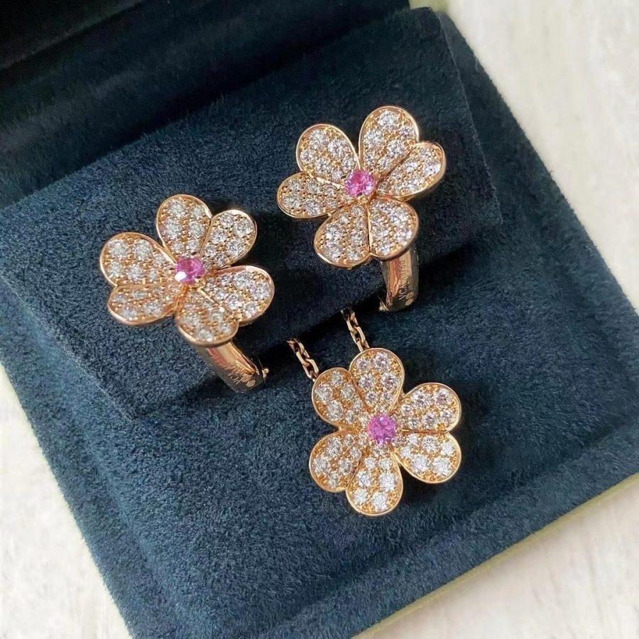 [LuxJewelry]FRIVOLE ROSE GOLD FLOWER DIAMOND NECKLACE