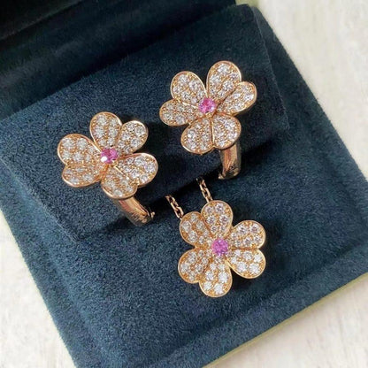 [LuxJewelry]FRIVOLE ROSE GOLD FLOWER DIAMOND NECKLACE