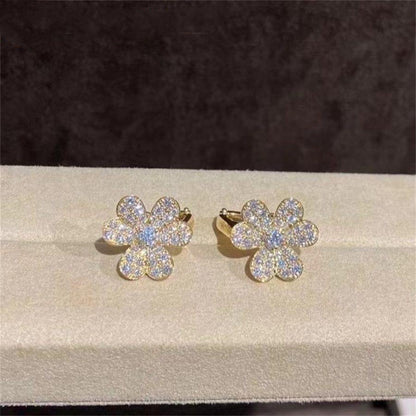 [LuxJewelry]FRIVOLE GOLD FLOWER DIAMOND EARRINGS