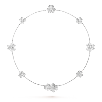 [LuxJewelry]FRIVOLE SILVER 9 FLOWERS NECKLACE