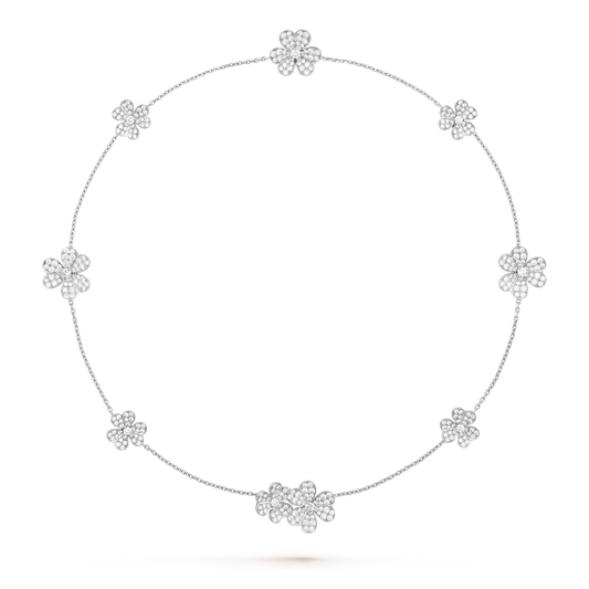 [LuxJewelry]FRIVOLE SILVER 9 FLOWERS NECKLACE