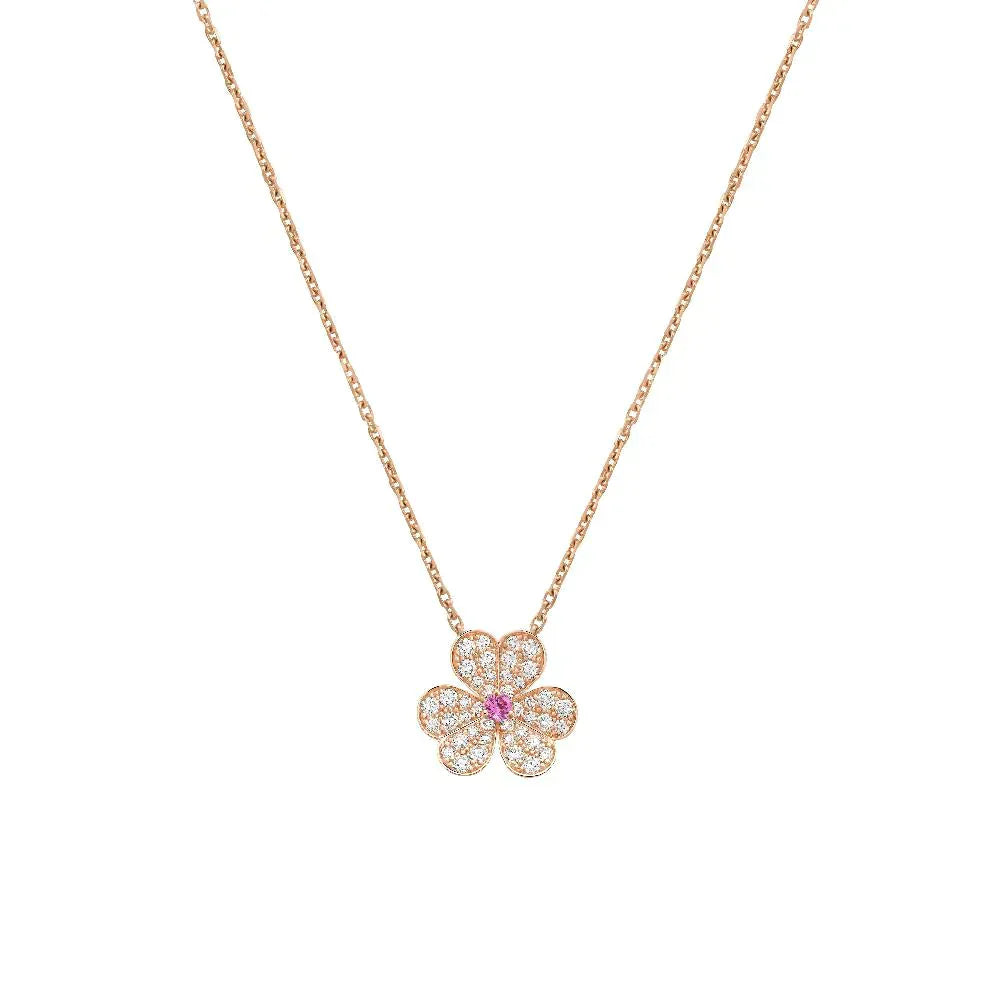 [LuxJewelry]FRIVOLE ROSE GOLD FLOWER DIAMOND NECKLACE