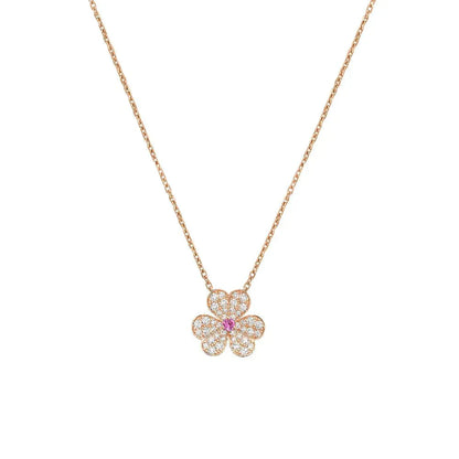 [LuxJewelry]FRIVOLE ROSE GOLD FLOWER DIAMOND NECKLACE