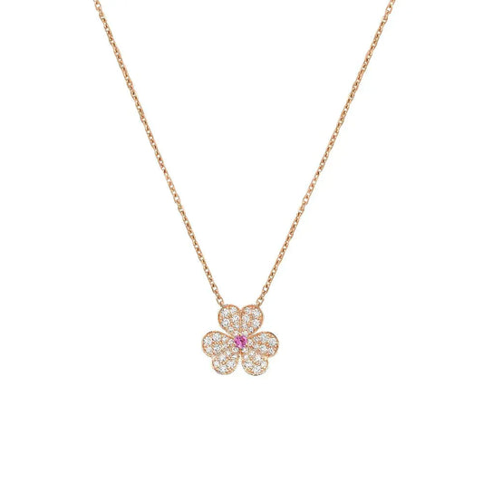 [LuxJewelry]FRIVOLE ROSE GOLD FLOWER DIAMOND NECKLACE