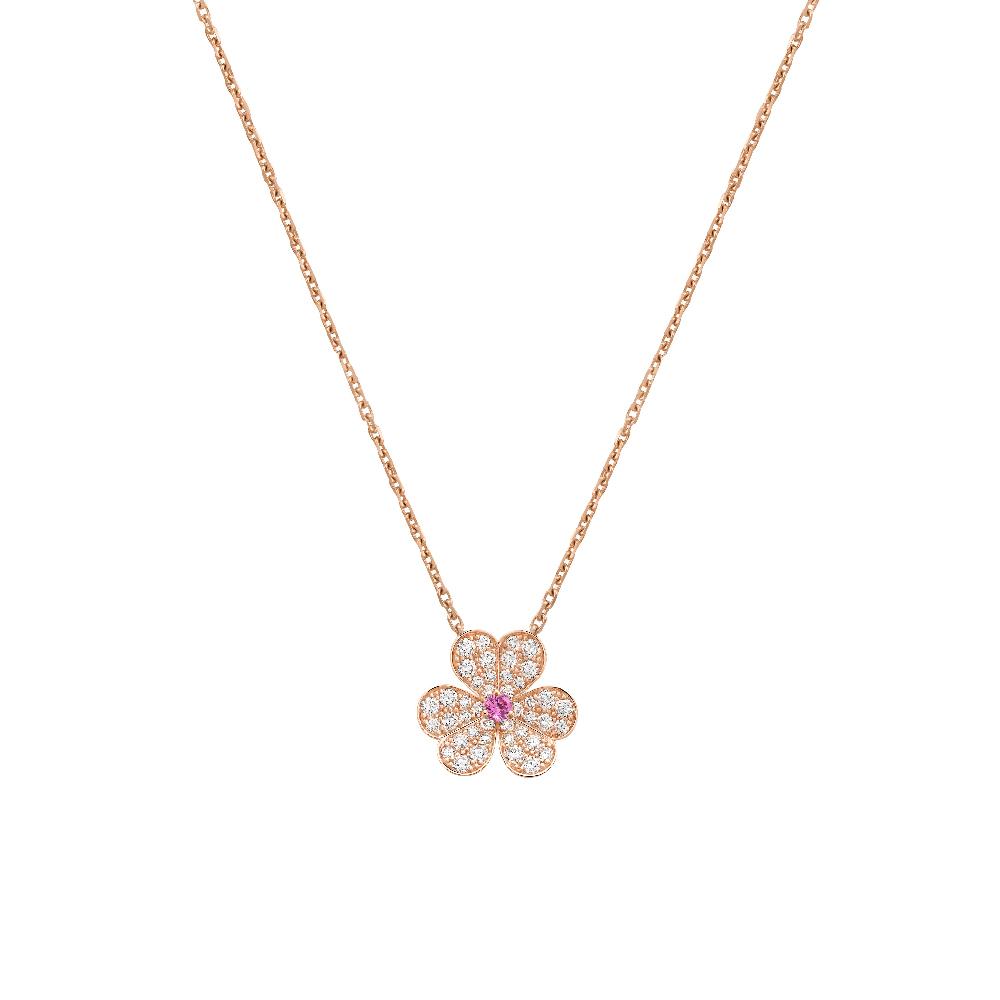 [LuxJewelry]FRIVOLE ROSE GOLD FLOWER DIAMOND NECKLACE