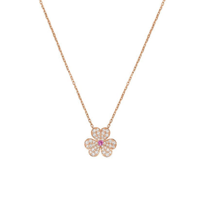 [LuxJewelry]FRIVOLE ROSE GOLD FLOWER DIAMOND NECKLACE