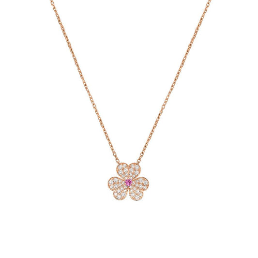 [LuxJewelry]FRIVOLE ROSE GOLD FLOWER DIAMOND NECKLACE