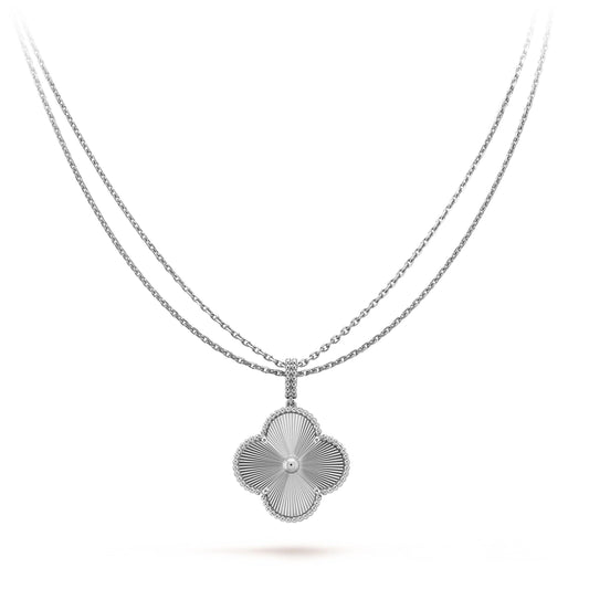 [LuxJewelry]CLOVER 25MM SILVER BIG CLOVER NECKLACE