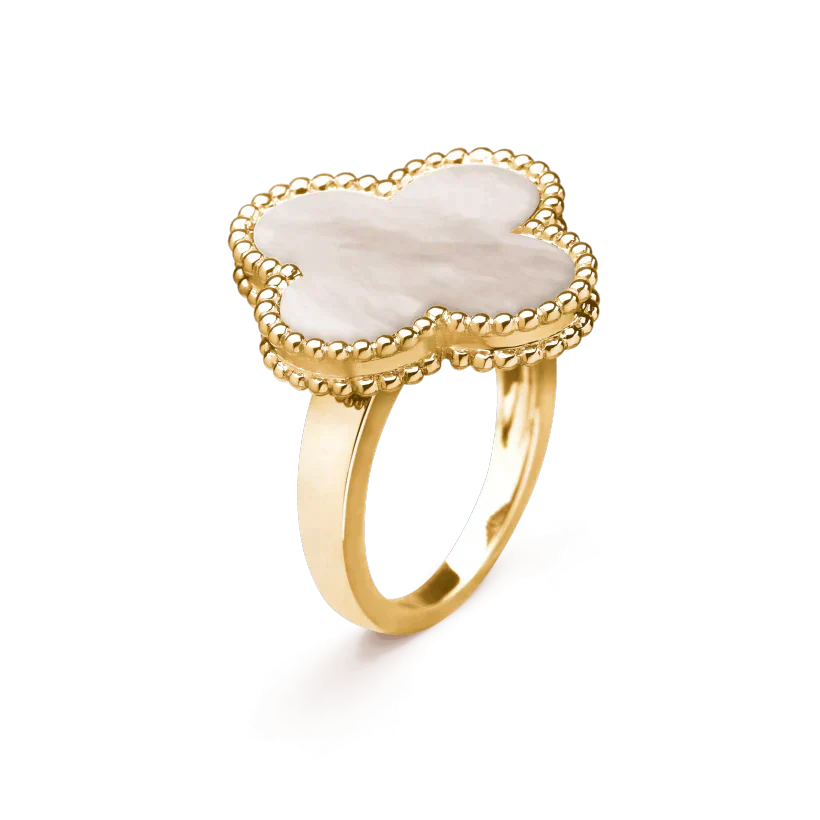 [LuxJewelry]CLOVER WHITE MOP RING