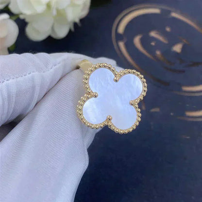 [LuxJewelry]CLOVER WHITE MOP RING