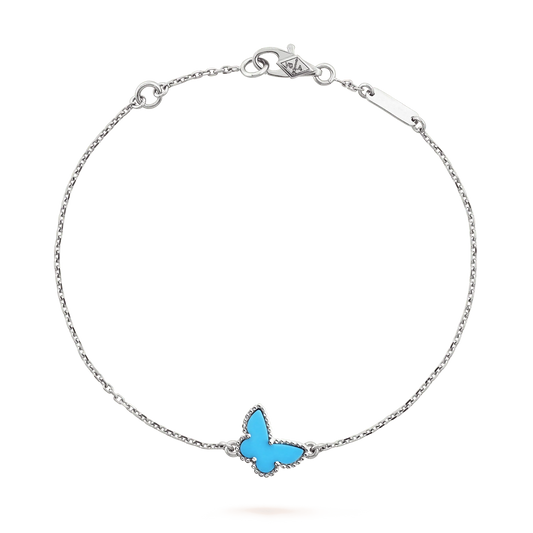 [LuxJewelry]BUTTERFLY TURQUOISE BUTTERFLY BRACELET SILVER