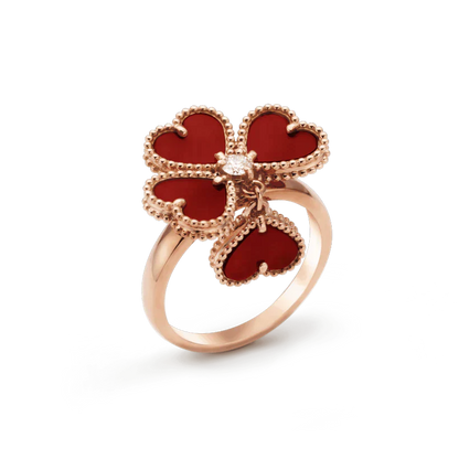 [LuxJewelry]SWEET CLOVER CARNELIAN RING