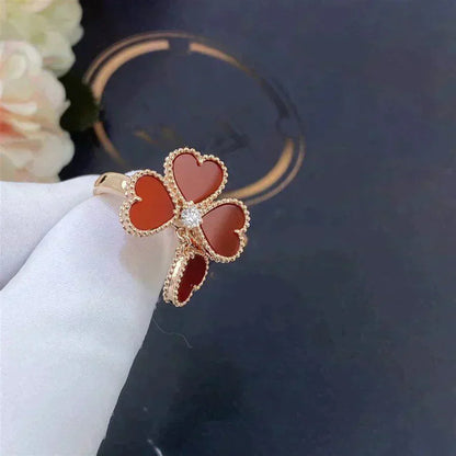 [LuxJewelry]SWEET CLOVER CARNELIAN RING